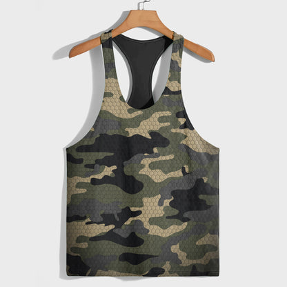 Camo Racerback Tank Top – Tactical Strength for Bodybuilders- TT03195