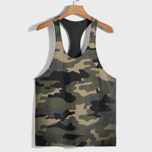 Camo Racerback Tank Top – Tactical Strength for Bodybuilders- TT03195