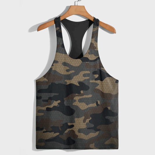 Camo Racerback Tank Top – Tactical Strength for Bodybuilders- TT03197